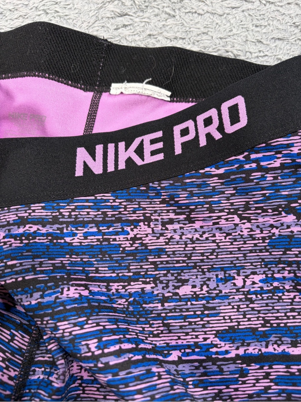 Nike Pro Women's Multicolor (Purple & Blue) Bike Shorts - Picture 4 of 8